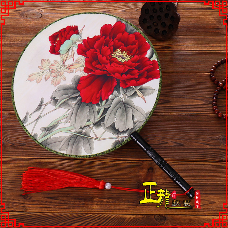 旬阳古典中国风团扇空白扇跳舞蹈扇 真丝宫扇