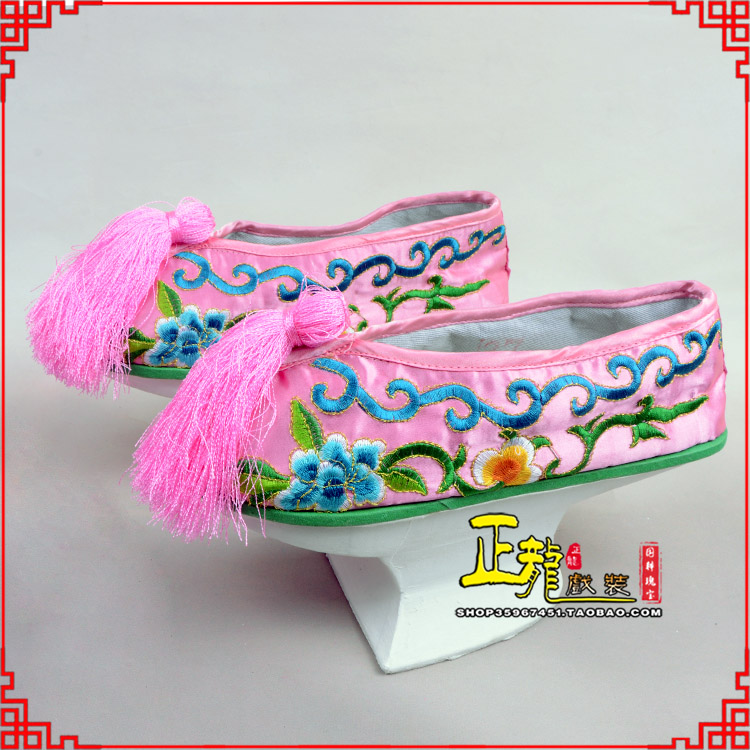 旬阳京越剧戏鞋花盆底清朝皇后贵妃宫女花盆底 旗鞋