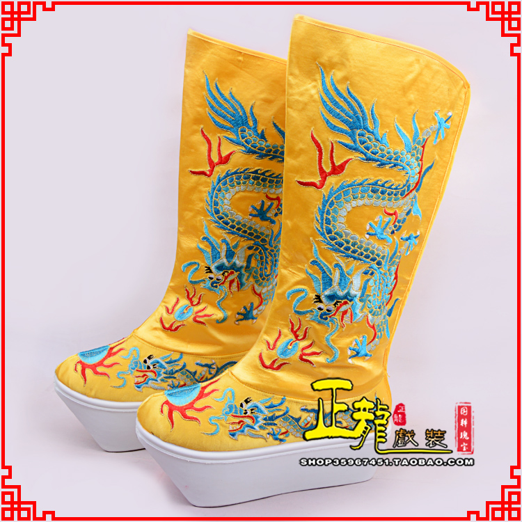 旬阳皇帝龙靴变脸靴绣龙靴子厚底官靴 好龙高靴