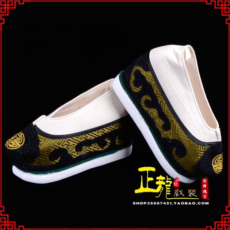 旬阳戏鞋方口鞋老生鞋老旦鞋三义斋纸底内高福字履