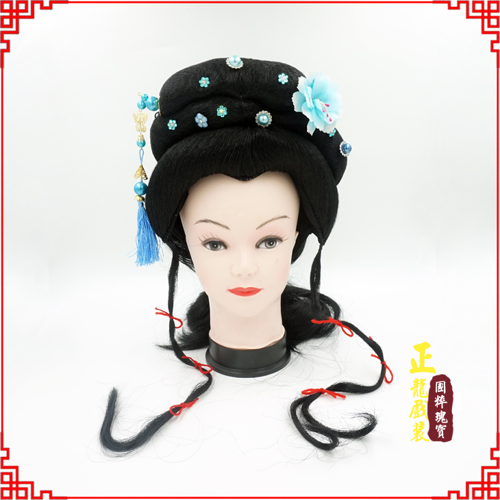旬阳戏剧服装京剧越剧小旦花旦丫鬟假发 小姐头套